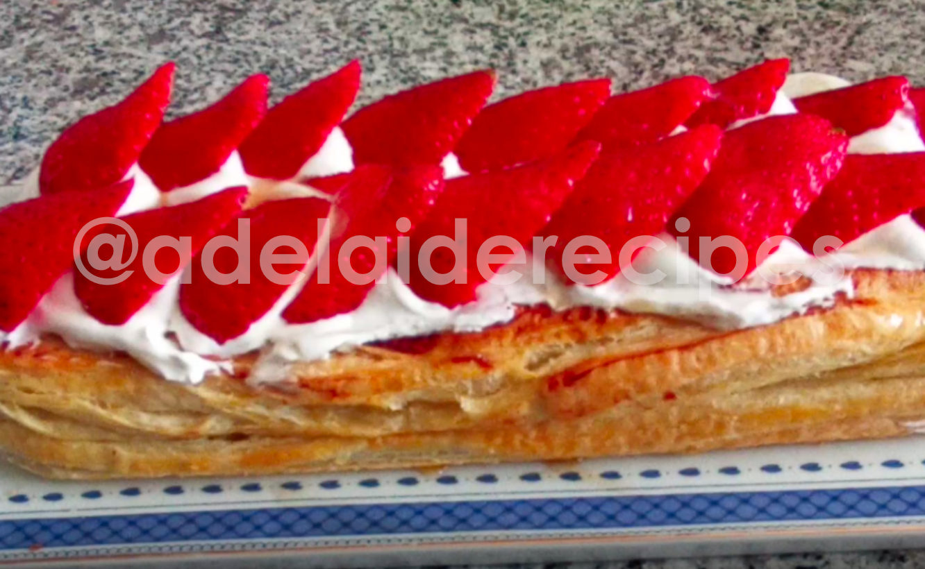 Puff Tart with Whipped Cream and Strawberries