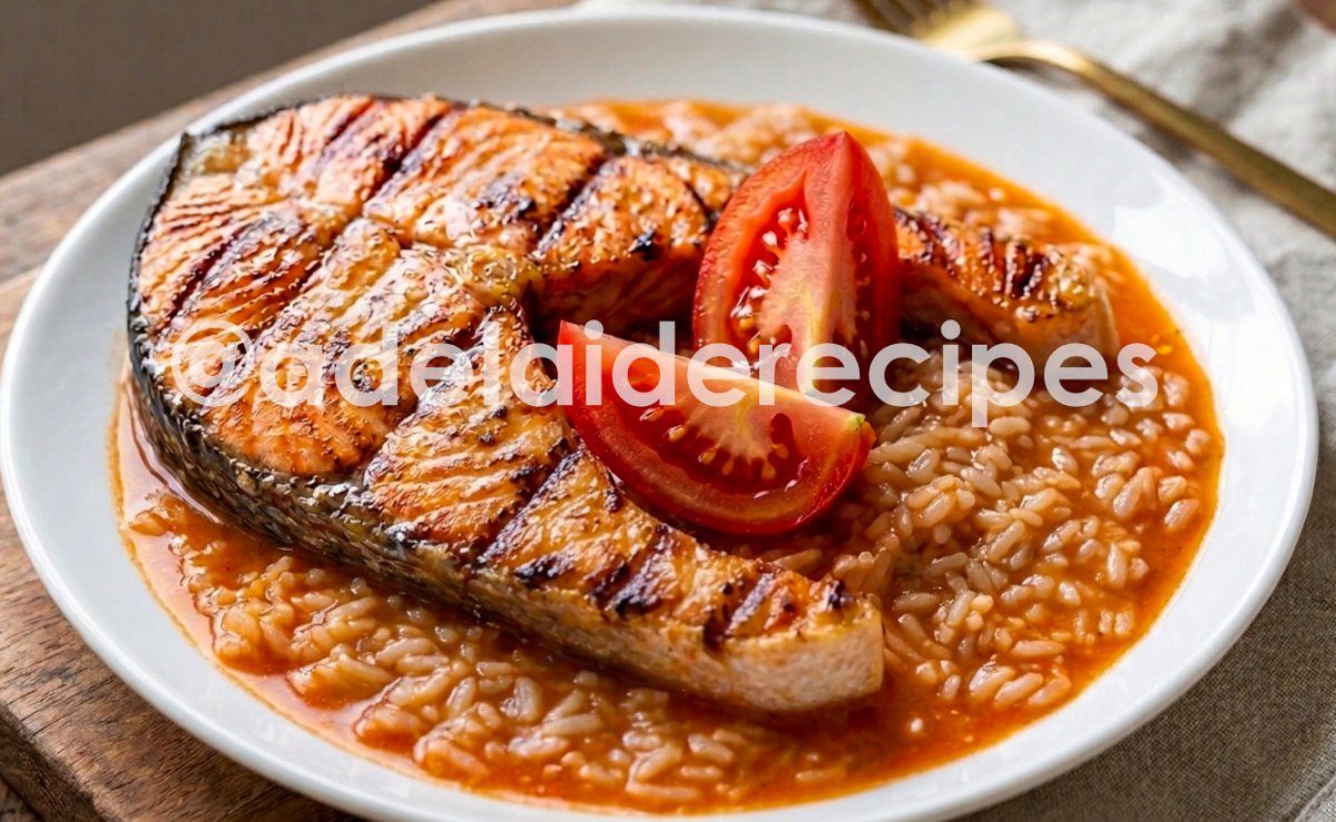 Grilled Salmon with Tomato Rice | Easy and Tasty Portuguese Recipe