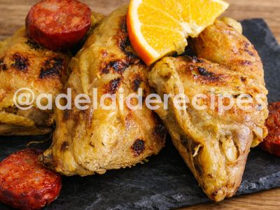 Coxas de Frango Assadas com Chouriço
